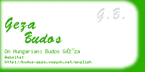 geza budos business card